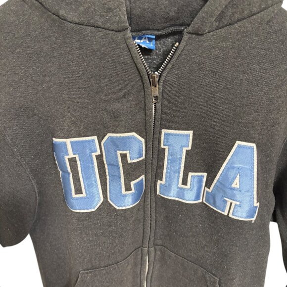 UCLA Bruins Full Zip Fleece Hooded Sweatshirt Size Small Gray Embroidered - Picture 5 of 6